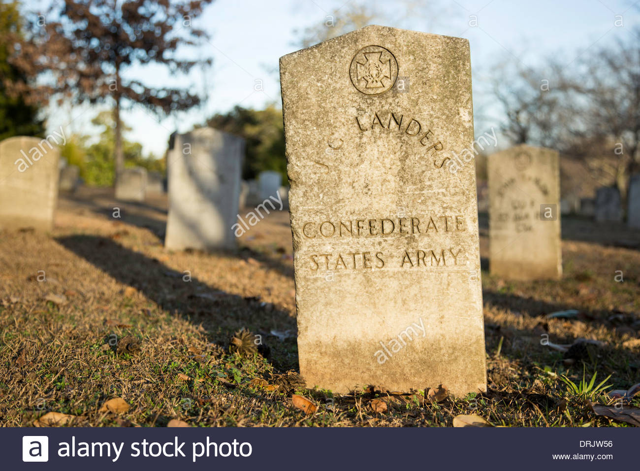 Confederate Army Grave, Oakland Cemetery, Atlanta, Stock Photo