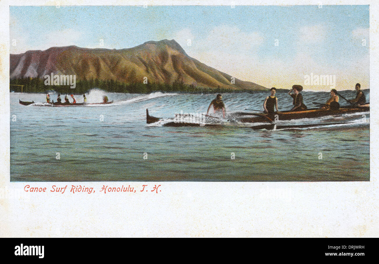 Canoe Surfing in Honolulu, Hawaii Stock Photo Alamy