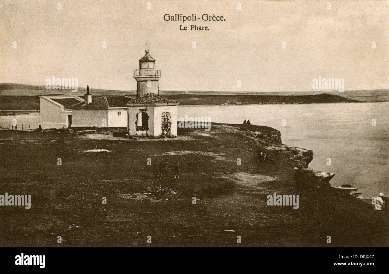 Lighthouse on the Gallipoli Peninsula Stock Photo