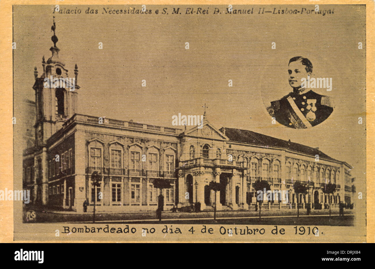 Palace of Necessidades, Lisbon and King Manuel II Stock Photo