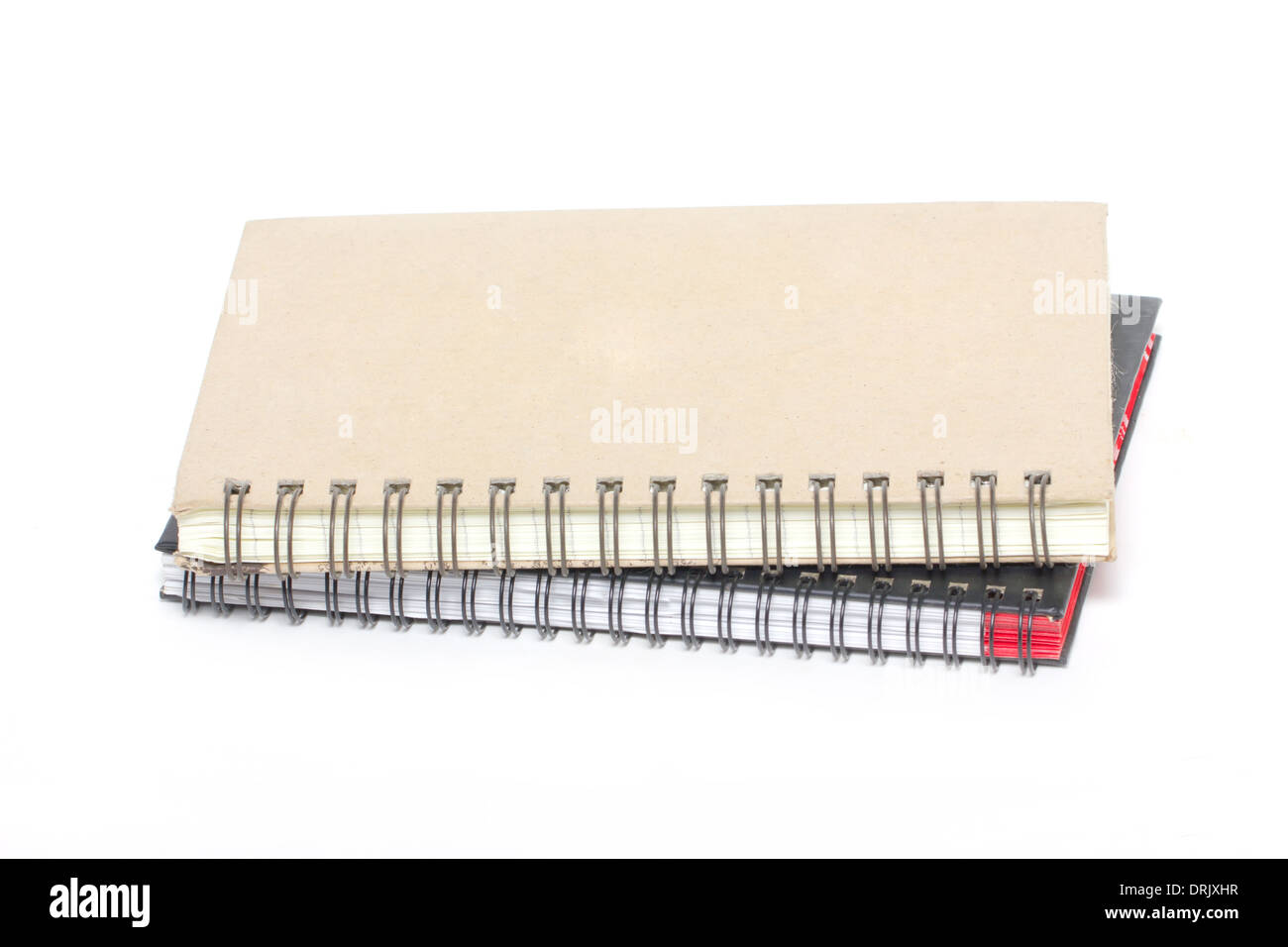 Ring binder hard cover book isolated on white. Stock Photo