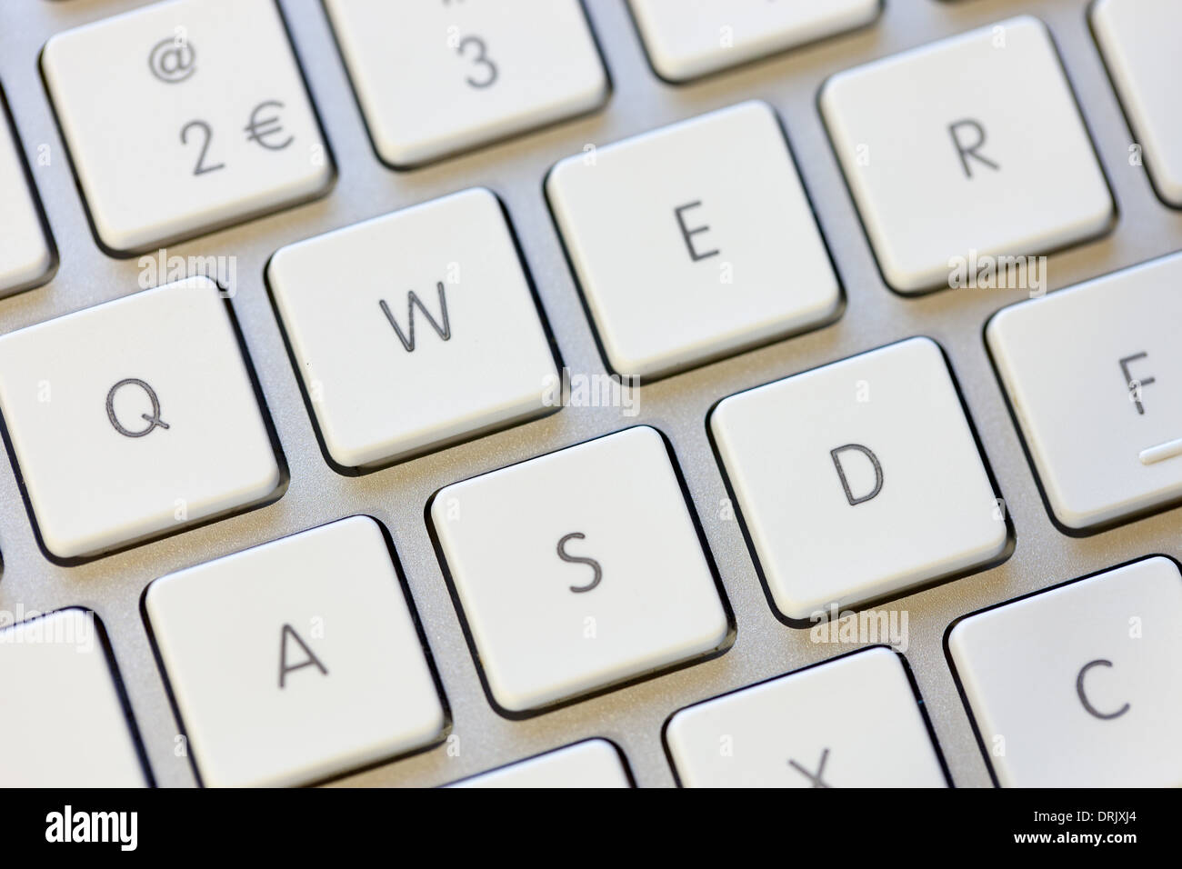 QWERTY is a certain typewriter or computer keyboard layout that is commonly used in some English-speaking countries. Stock Photo
