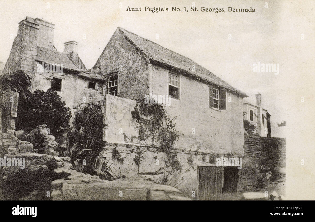 Aunt Peggy's House, St. George's, Bermuda. Stock Photo