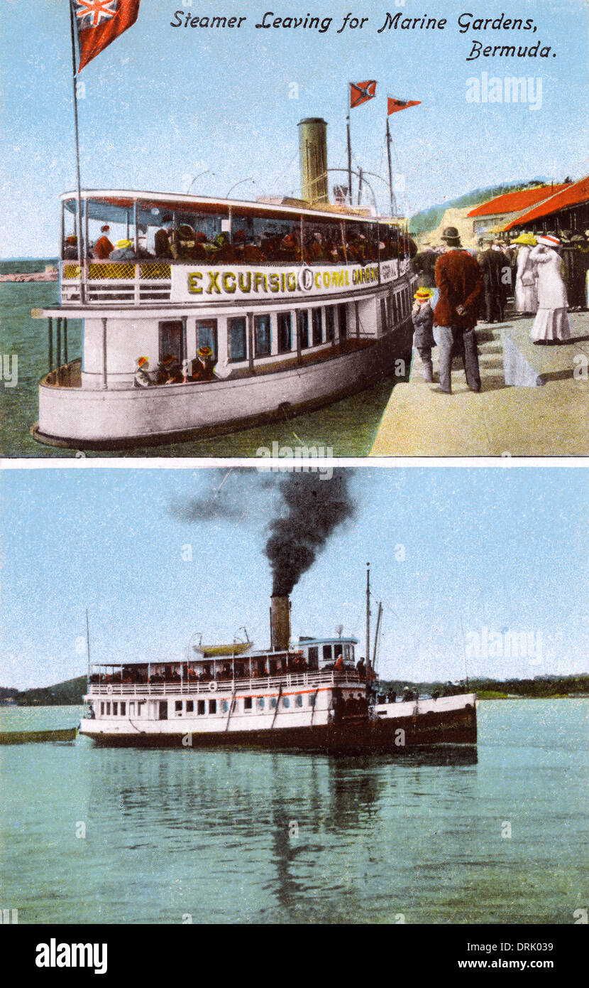 Steamer leaving for Marine Gardens, Bermuda Stock Photo Alamy