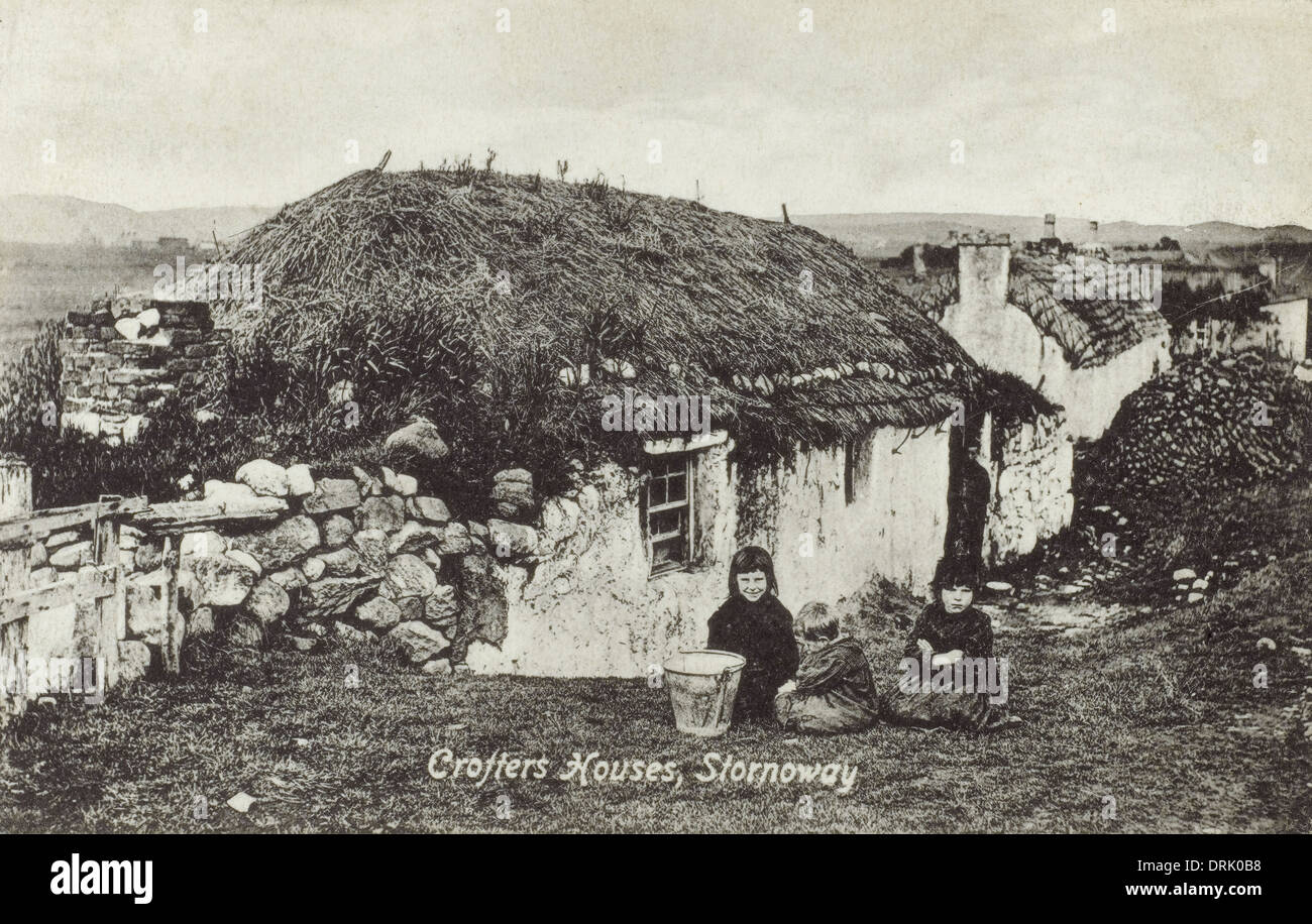 Crofter's Houses - Stornoway, Outer Hebrides, Scotland Stock Photo