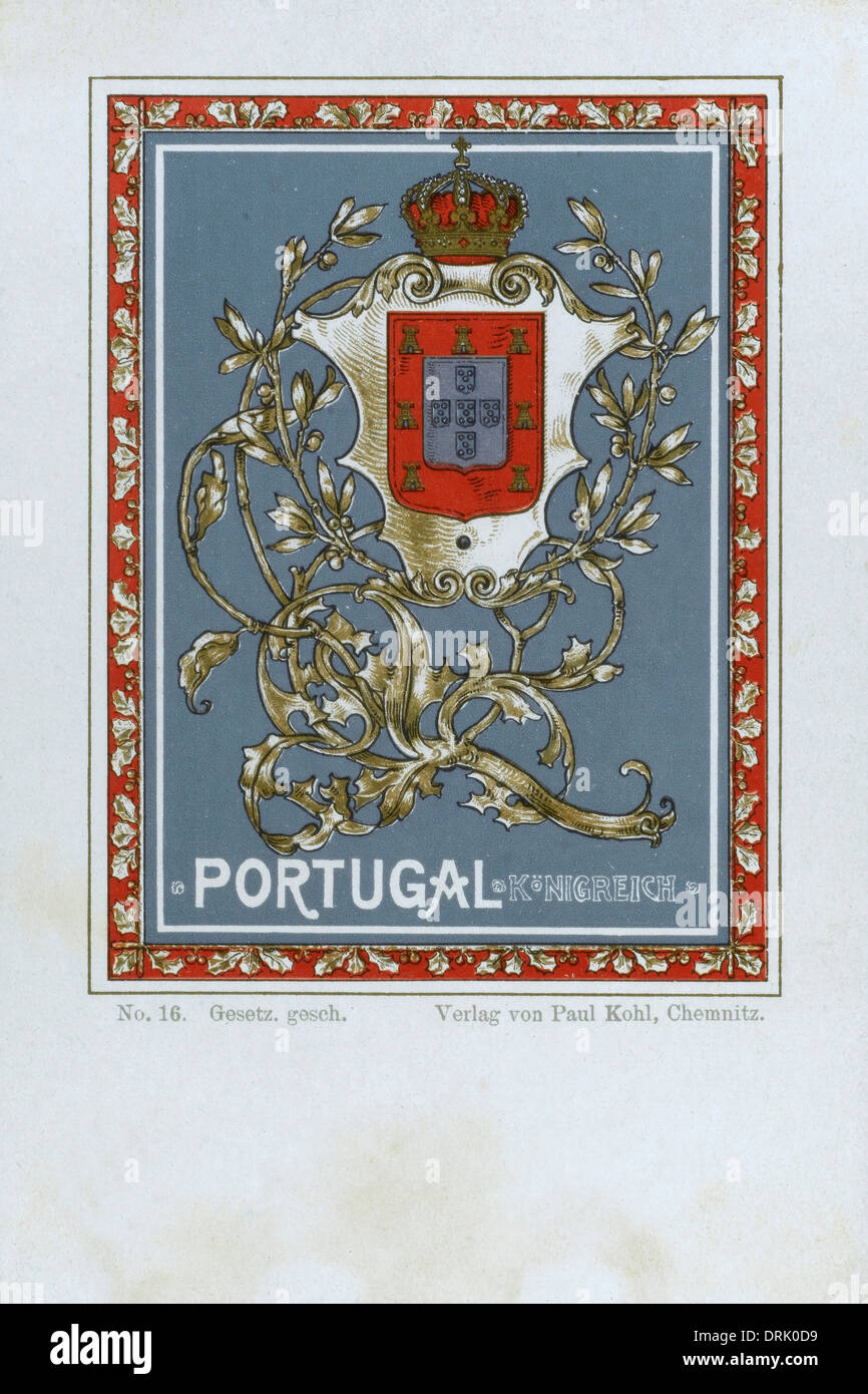 The Royal Coat of Arms of Portugal Stock Photo