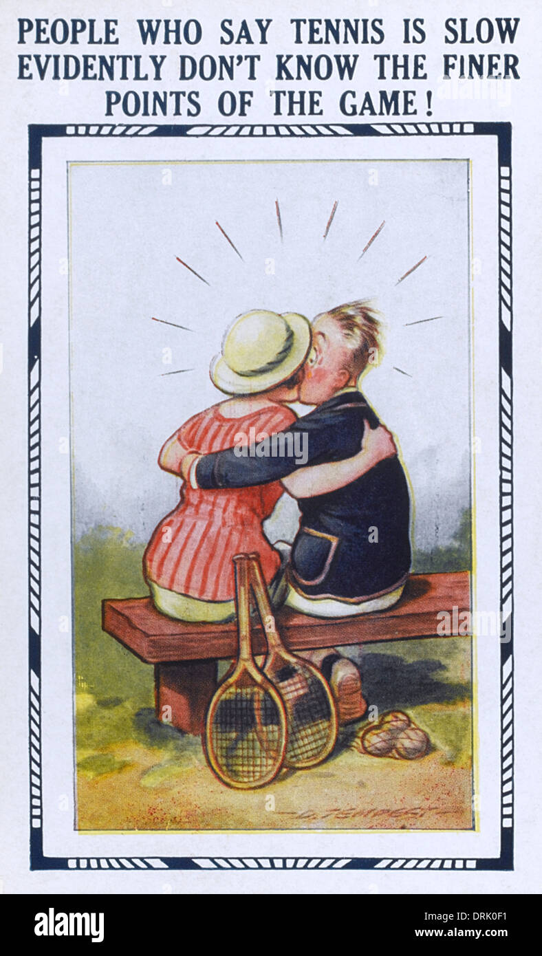 Tennis Humour Postcard Stock Photo Alamy