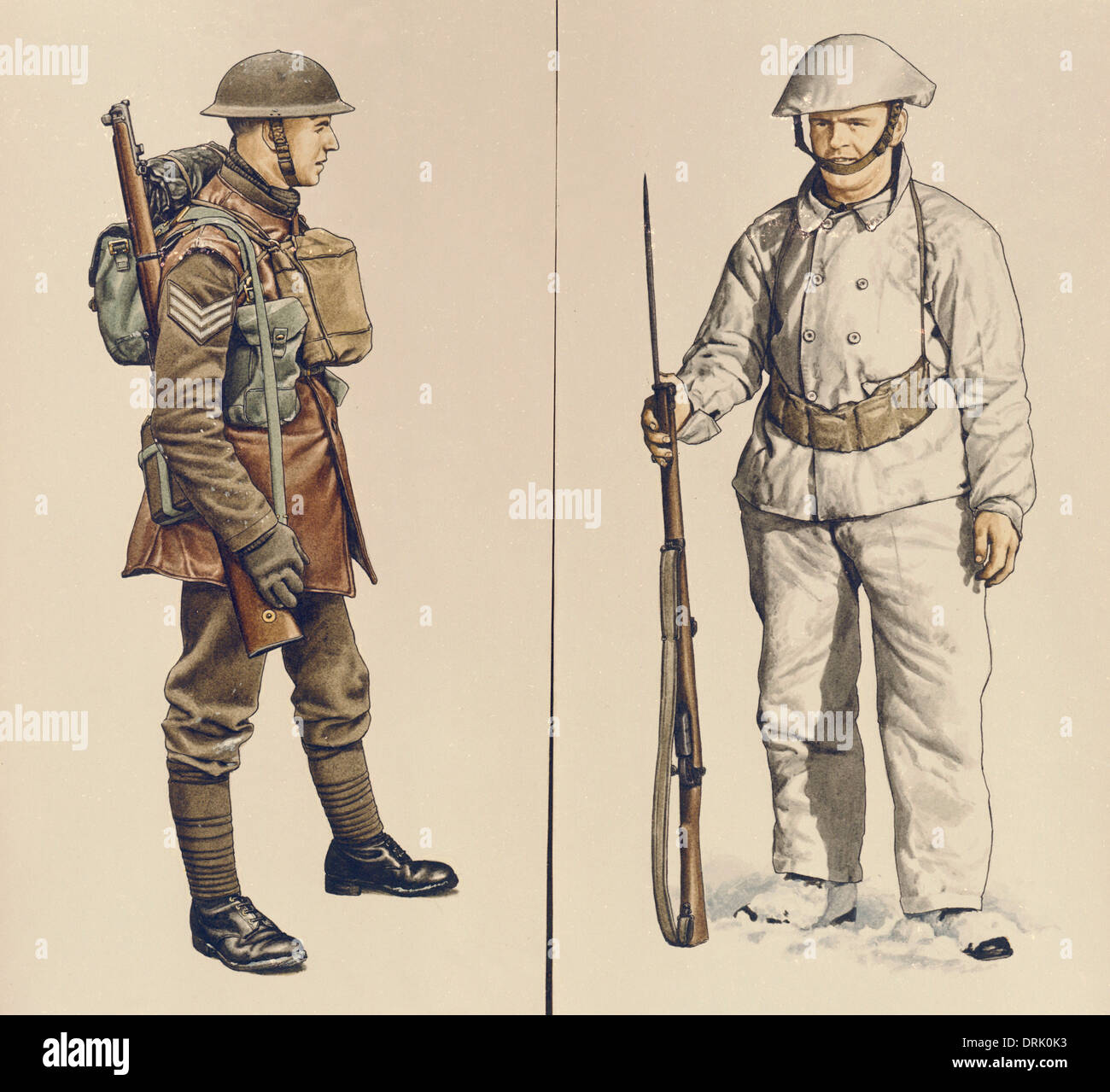 Two British soldiers, WW1 Stock Photo