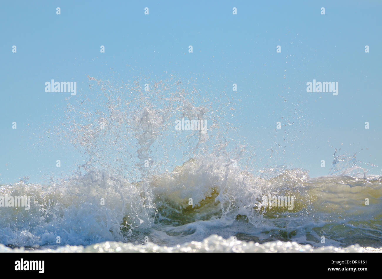 Sea foam of big wave on Black Sea Stock Photo