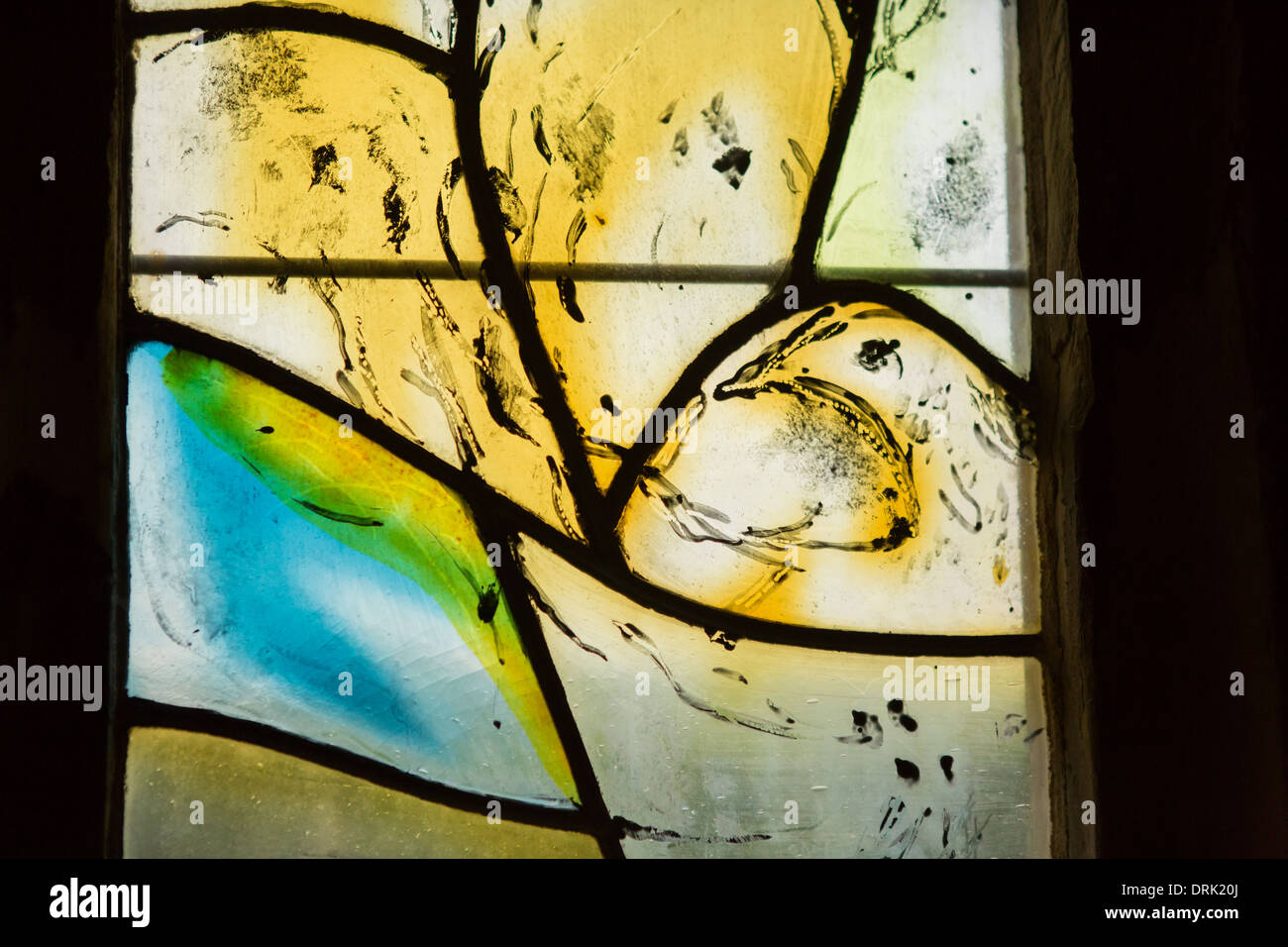 Marc Chagall stained glass windows in All Saints' Church, Tudeley, Kent