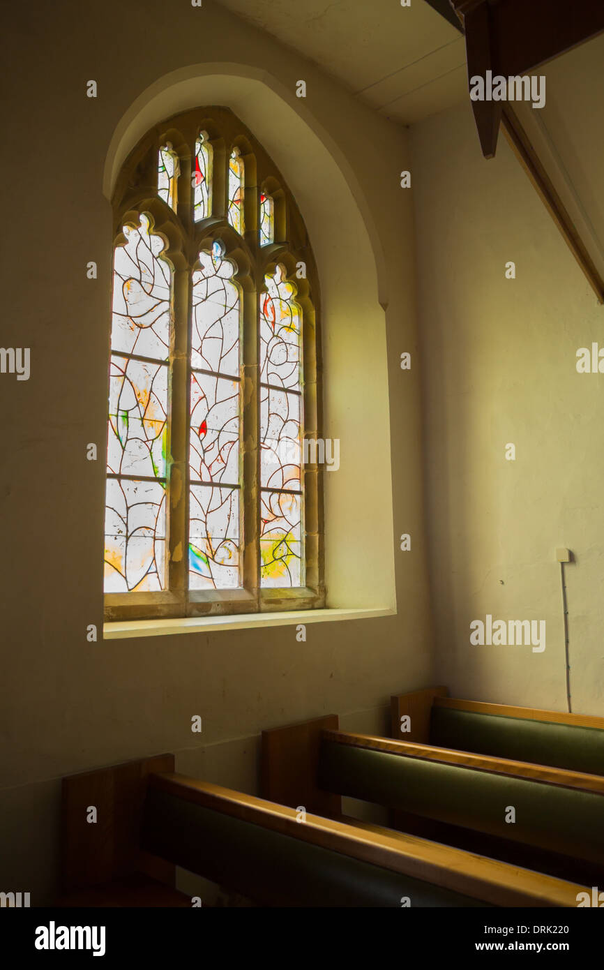Marc Chagall stained glass windows in All Saints' Church, Tudeley, Kent