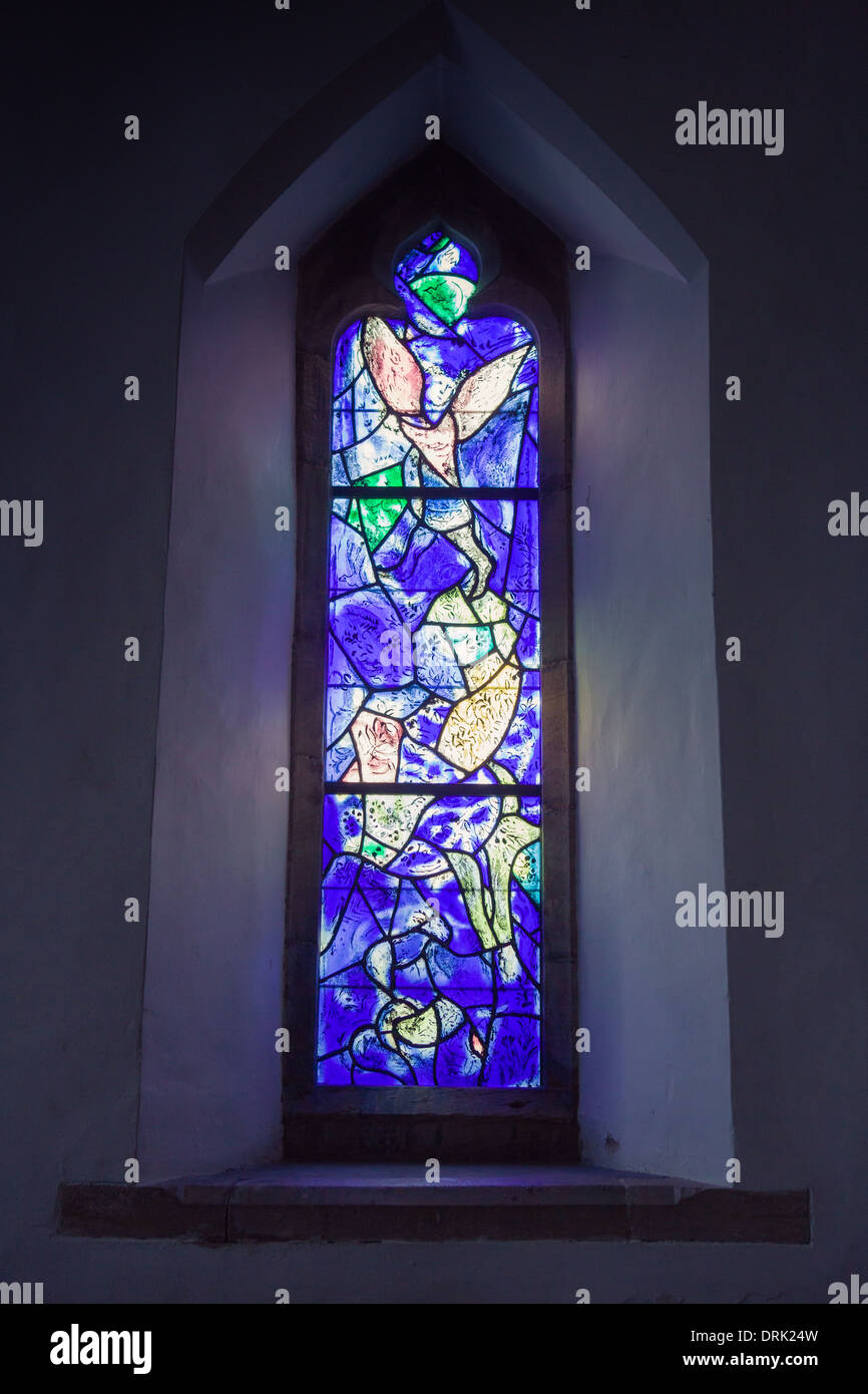 Marc Chagall stained glass windows in All Saints' Church, Tudeley, Kent