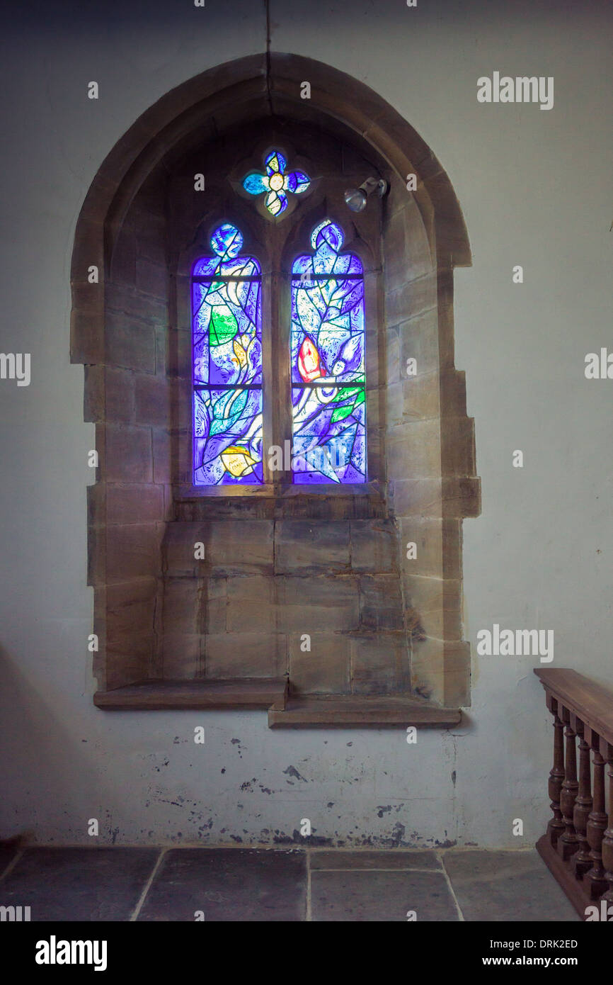 Marc Chagall stained glass windows in All Saints' Church, Tudeley, Kent