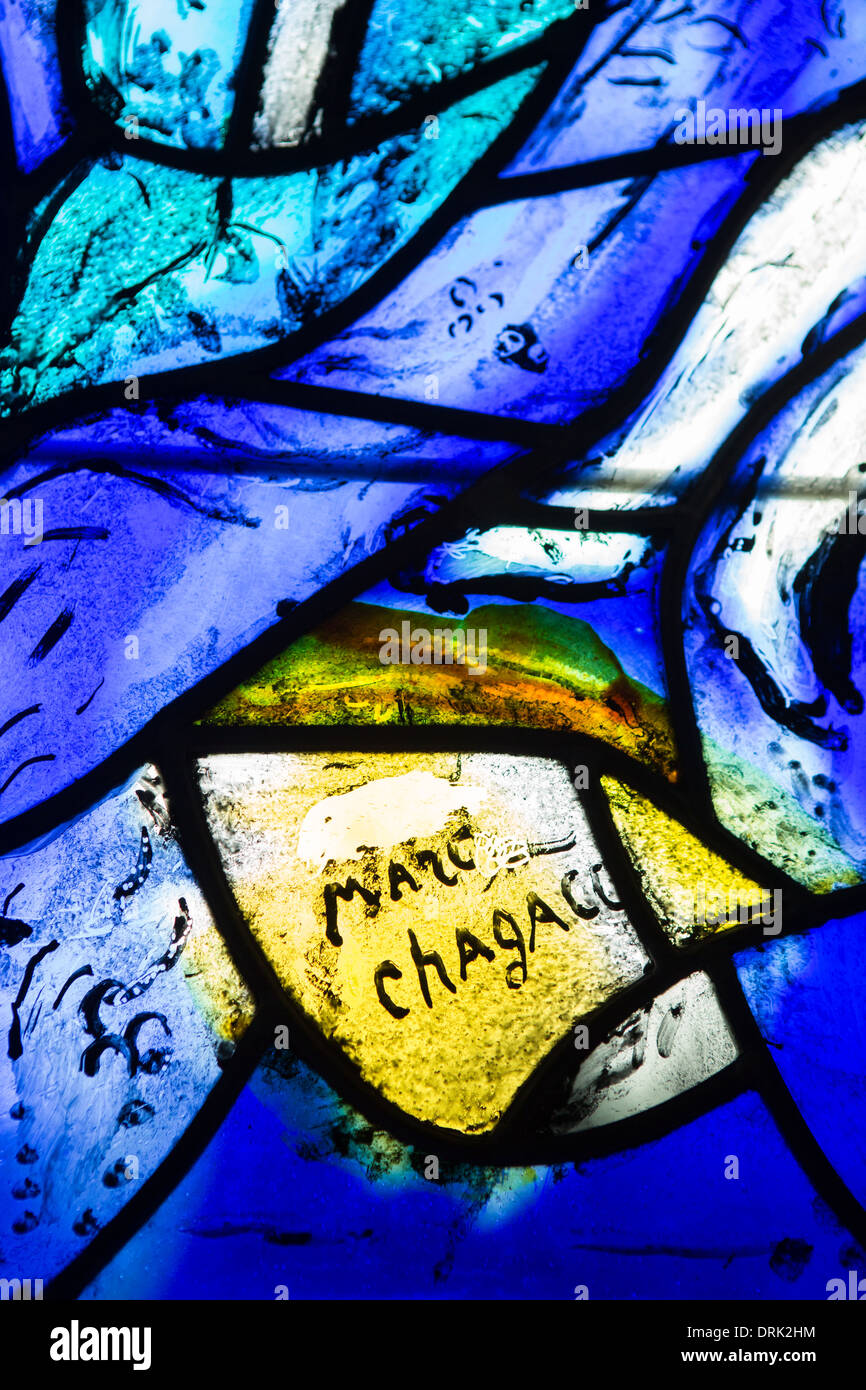 Marc Chagall stained glass windows in All Saints' Church, Tudeley, Kent