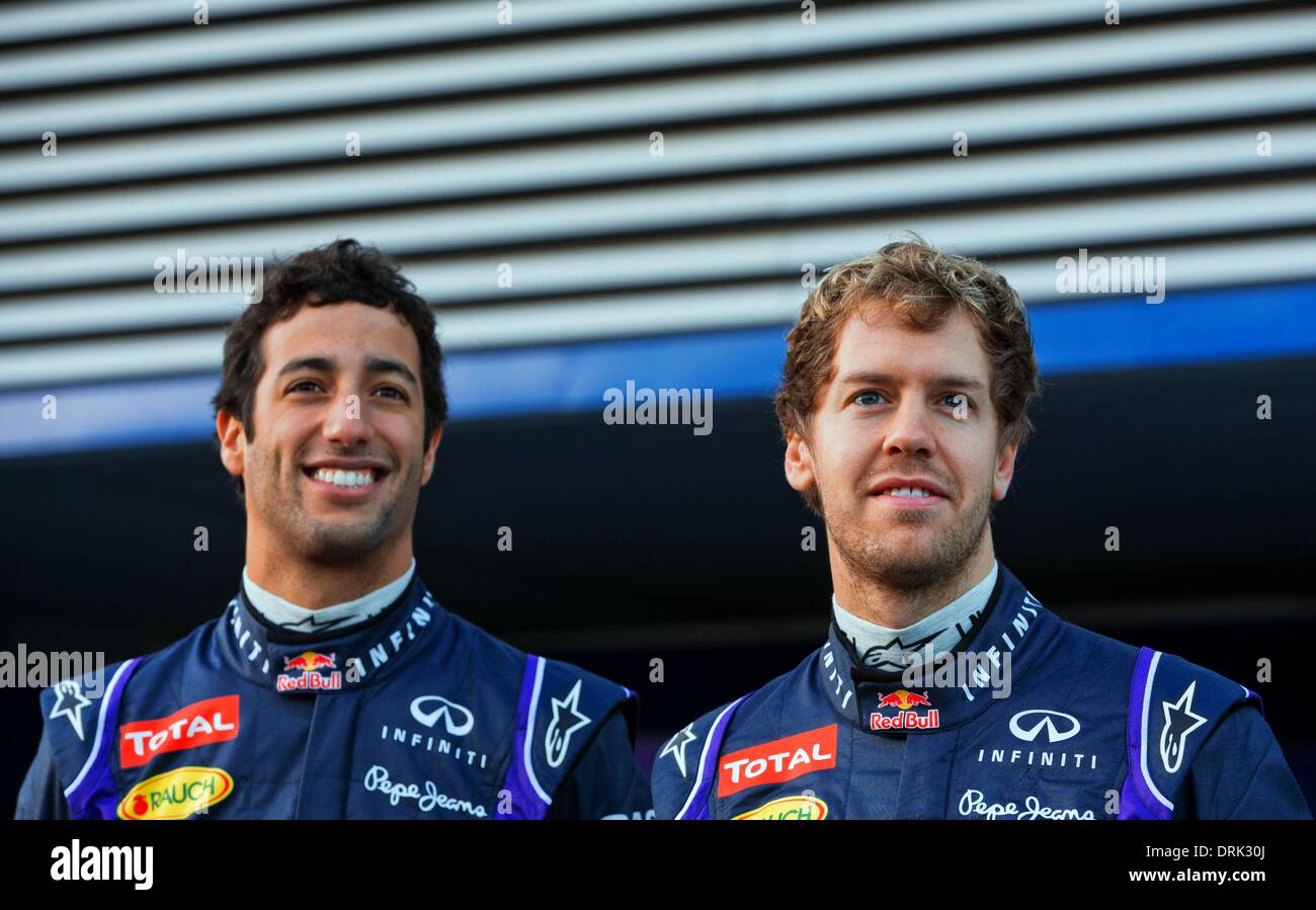 Drivers sebastian vettel and daniel ricciardo hi-res stock photography ...