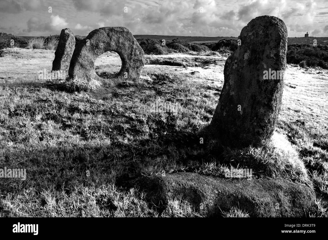 Men-an-Toll, ancient monument, Cornwall Stock Photo