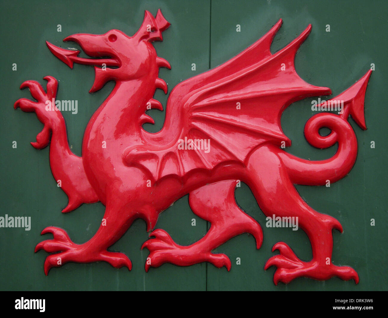 The Welsh Dragon;  Y Ddraig Goch ('the red dragon') Stock Photo