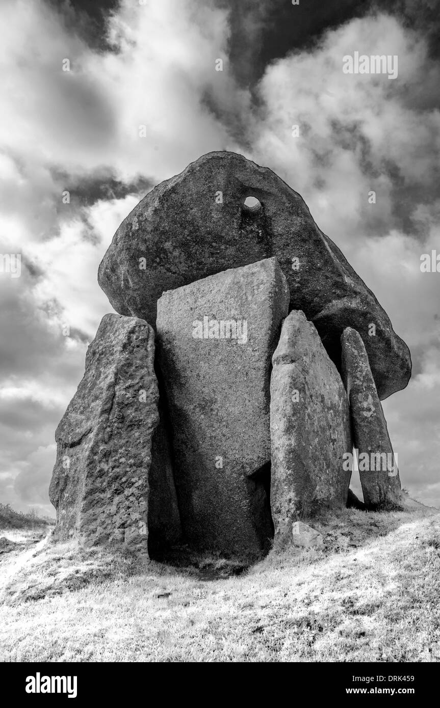 Trethevy quoit,ancient burial chamber, Cornwall Stock Photo