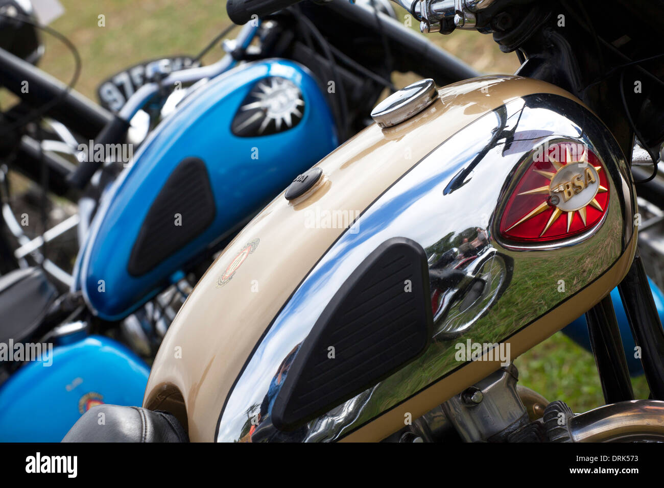 BSA motorcycle fuel tank Stock Photo