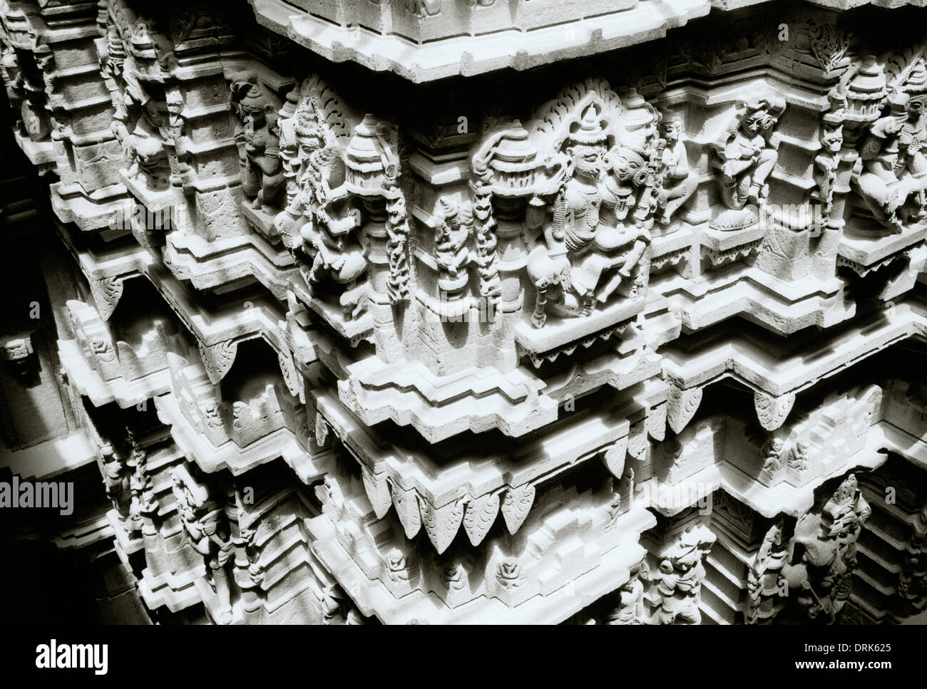 Jain Temple carving in Jaisalmer in Rajasthan in India in South Asia. Religion Religious Art Culture History Spirituality Travel Wanderlust Indian Stock Photo