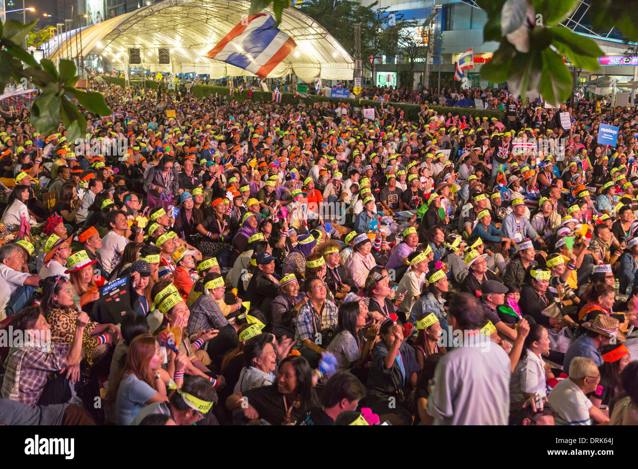 Political demonstration, Bangkok, Thailand Stock Photo