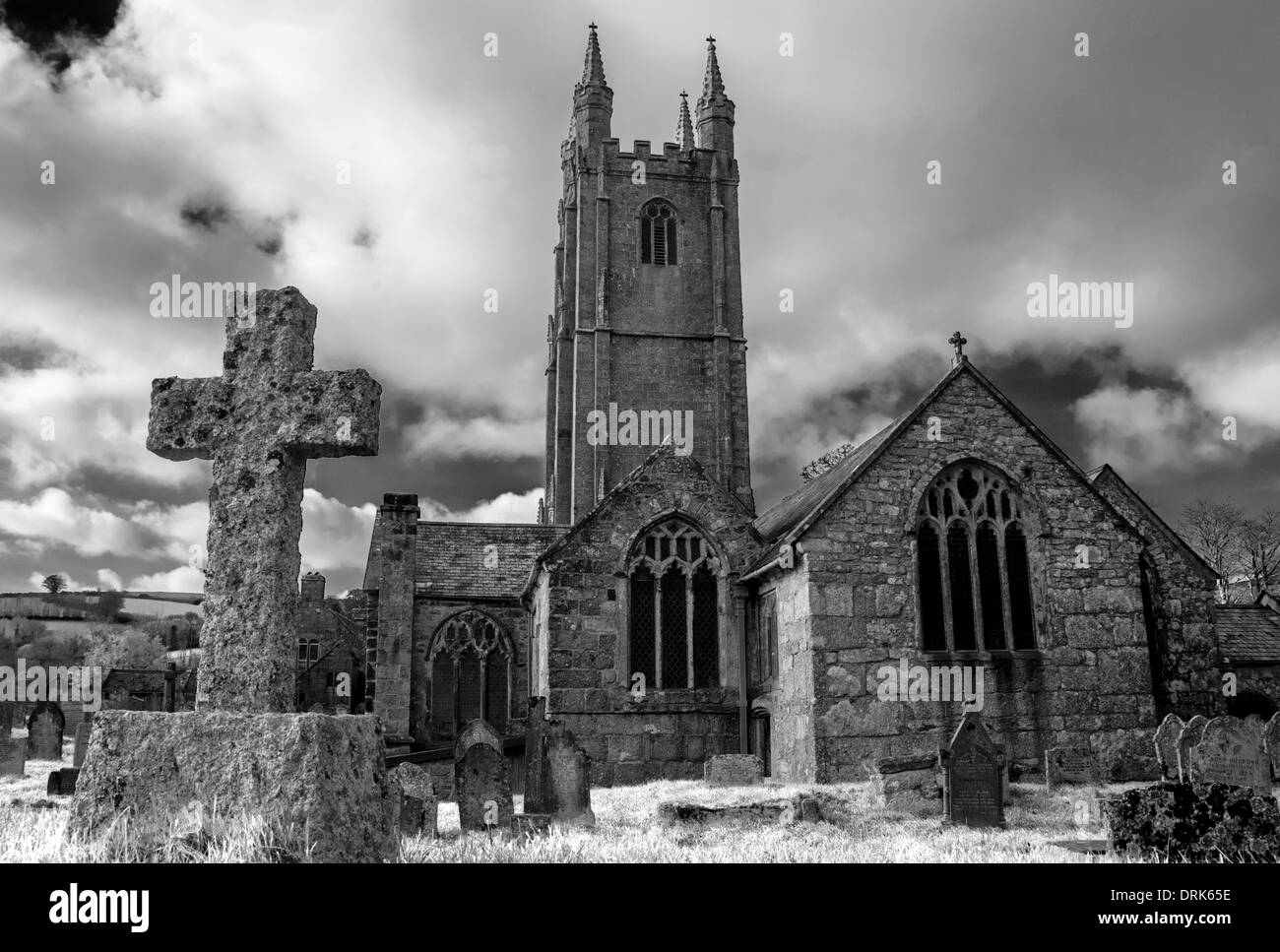 Widecome church, Widecombe in the moor, Dartmoor Stock Photo