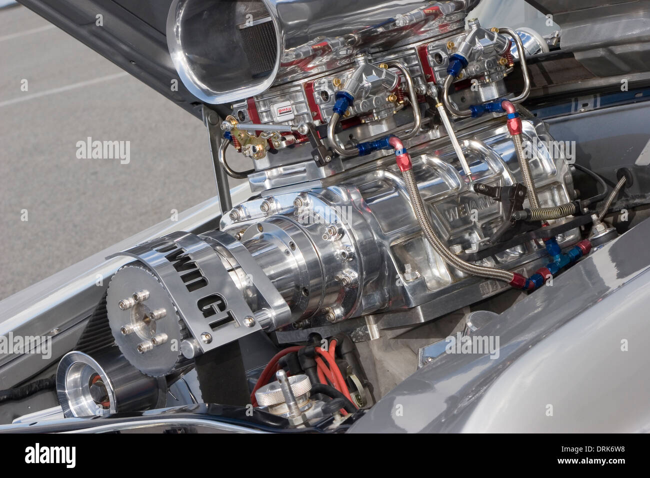 Supercharged motor auto automobile hot rod hires stock photography and