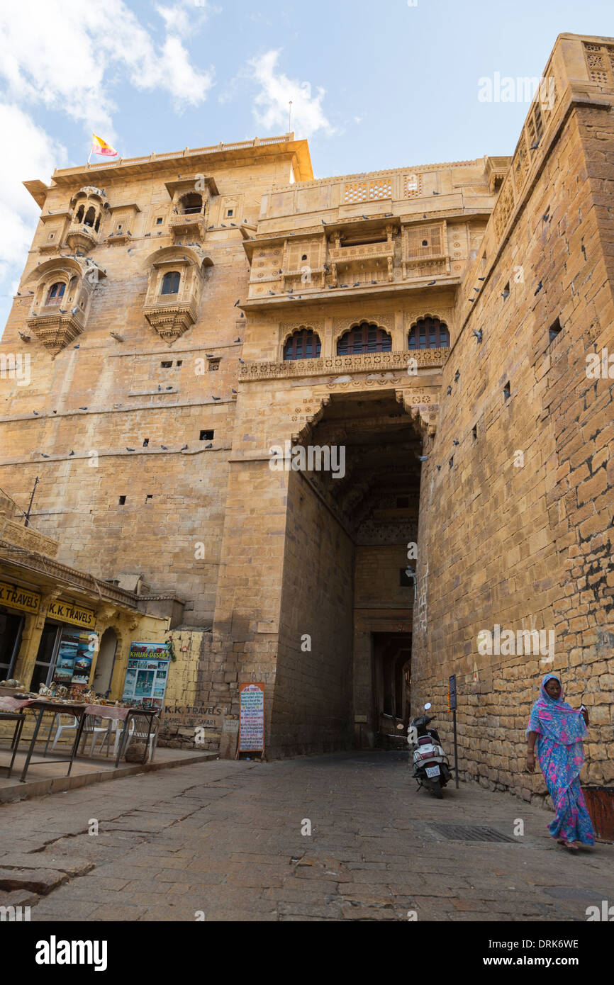 Royal Palace (Raj Mahal) inside the Jaisalmer fort in Thar desert, Rajasthan, India Stock Photo