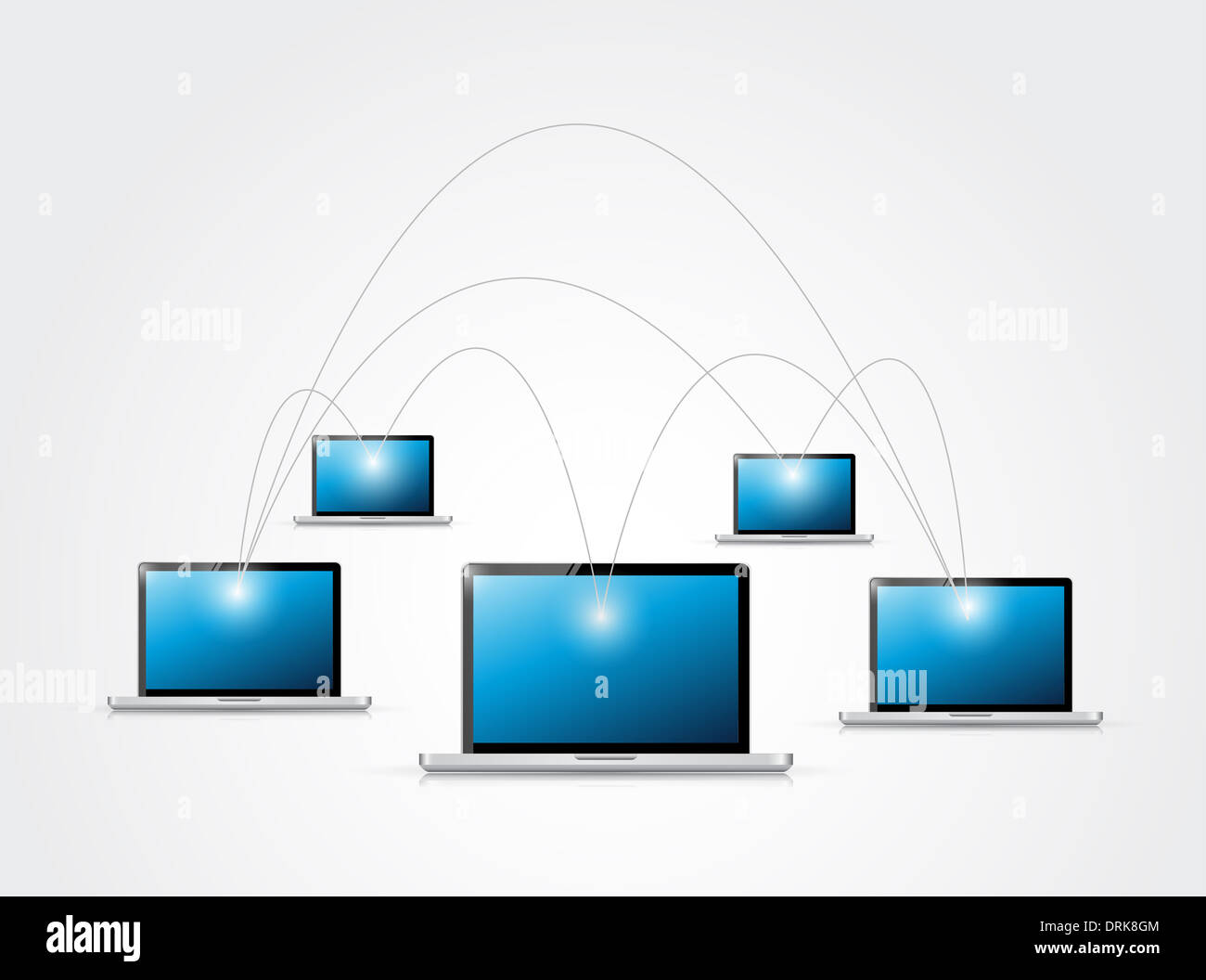 laptop network diagram illustration design over white Stock Photo - Alamy
