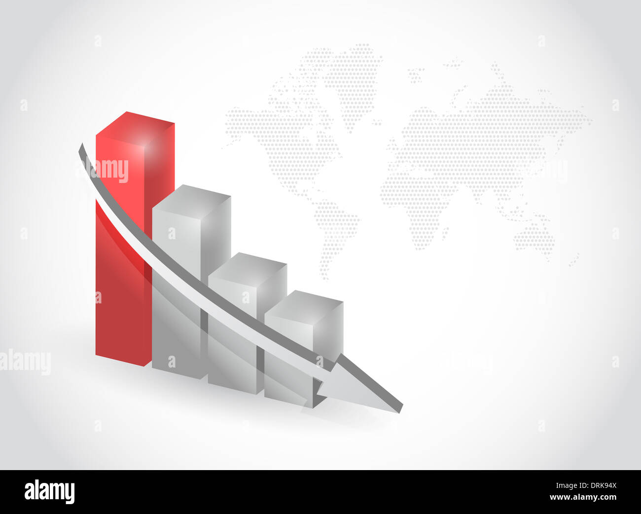successful business graph illustration - Successful Business Graph Illustration Design And World Map DRK94X