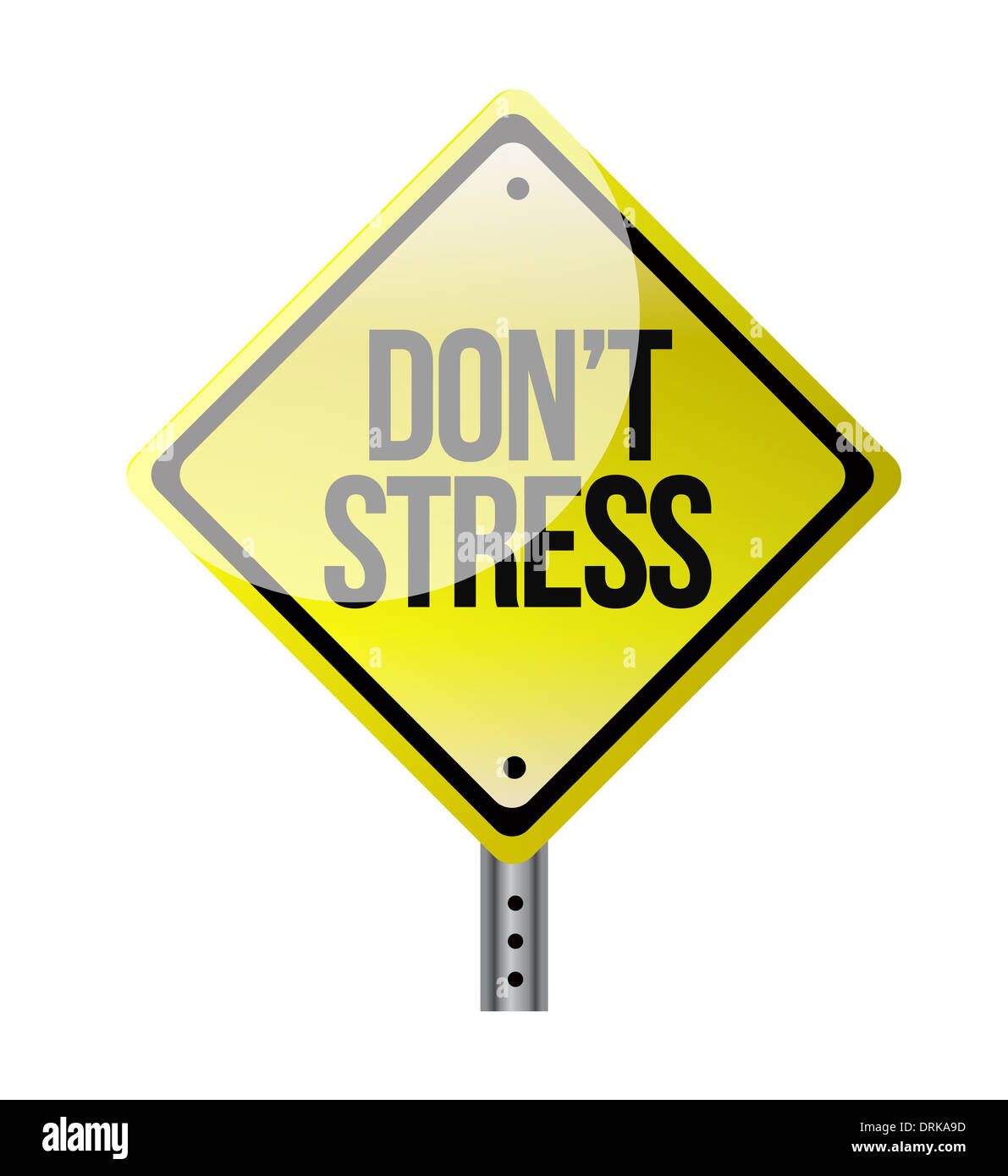 dont stress road sign illustration design over white Stock Photo - Alamy