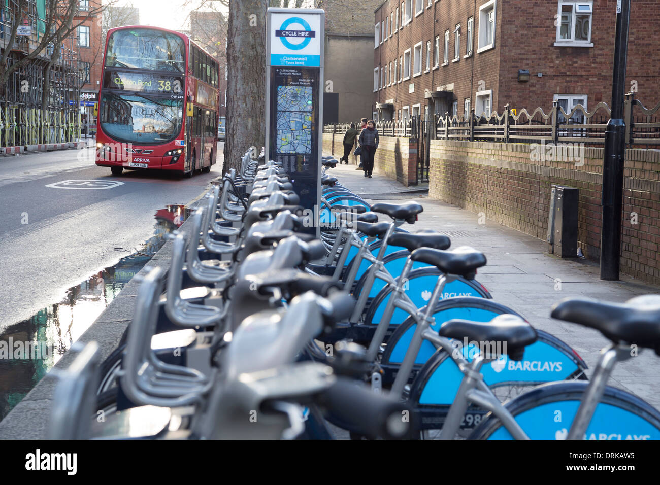 Cycle hire scheme, Boris bikes, bike rack Stock Photo Alamy