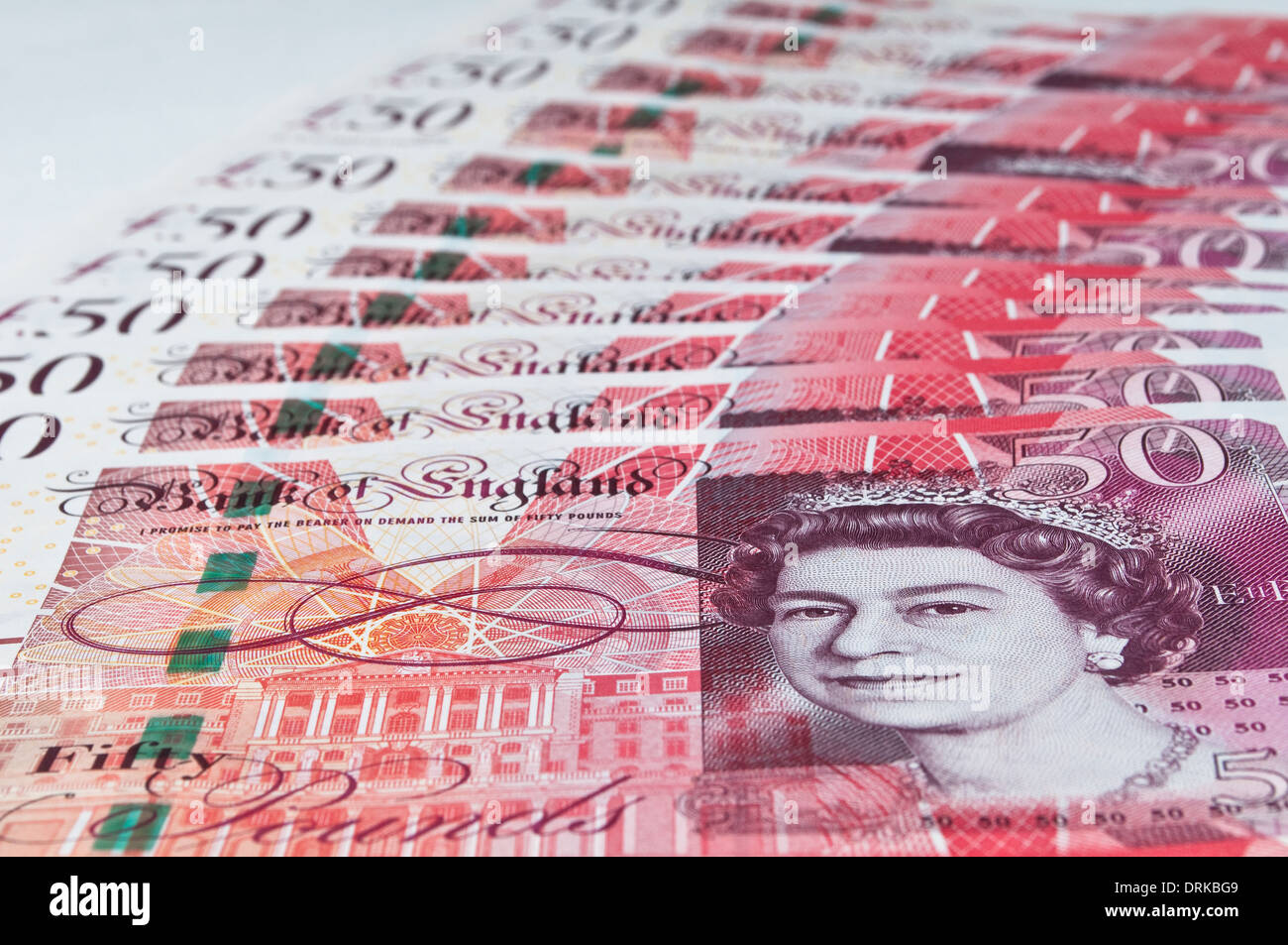 Fifty pound banknotes Stock Photo