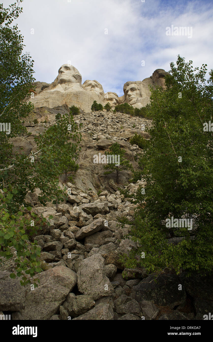 The Granite Sculpture of Mount Rushmore Including the Faces of