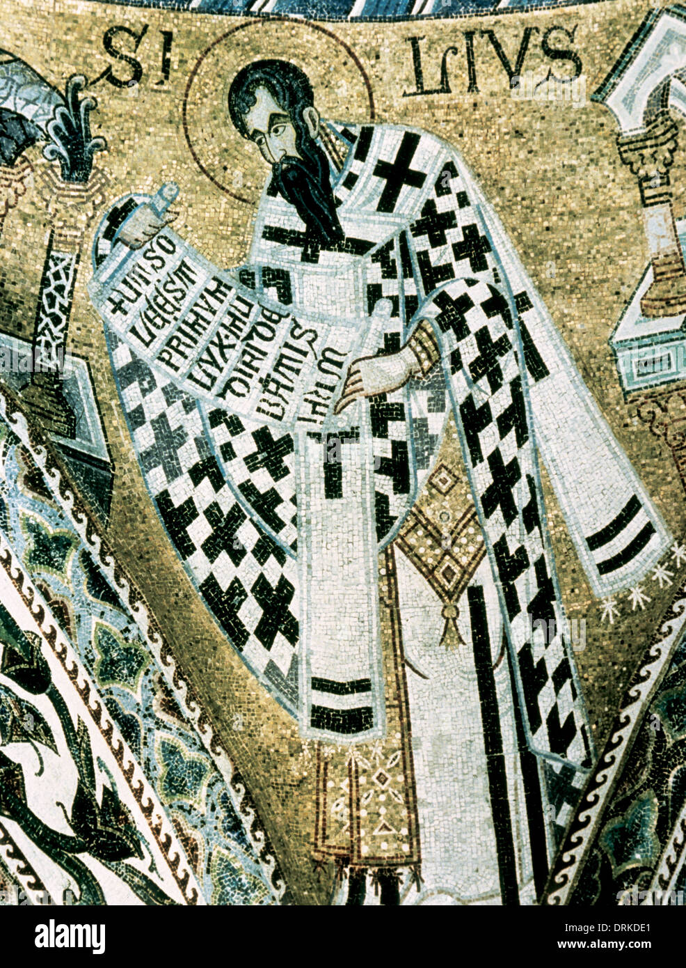 Byzantine Art. Basil of Caesarea or Saint Basil the Great (329/30-379). Greek bishop of Caesarea Mazaca in Cappadocia. Stock Photo
