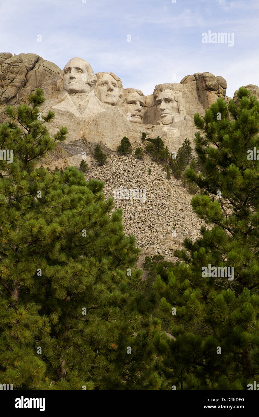 The Granite Sculpture of Mount Rushmore Including the Faces of Washington, Jefferson, Roosevelt