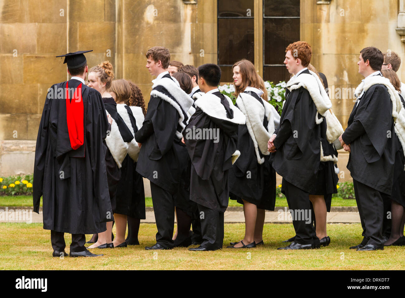 Cambridge University students gowns on Graduation day at Corpus Christi College, England Stock Photo
