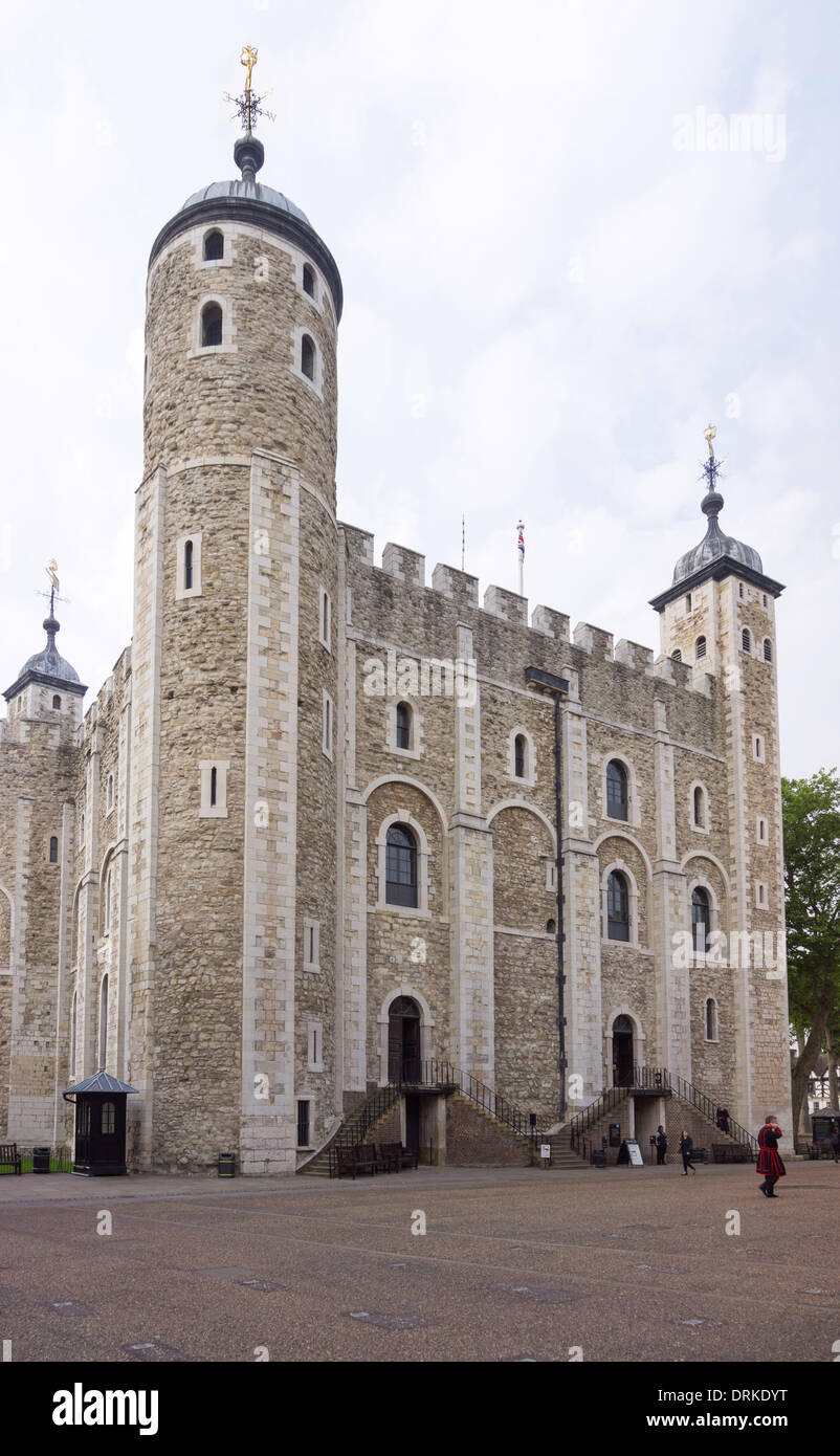 White Tower former royal residence and prison is now a museum, UNESCO World Heritage Sites, Tower of London, England, United Kingdom, Europe - 2013. Stock Photo
