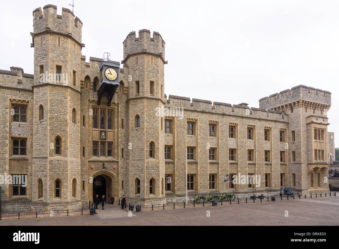 Waterloo Barracks with the Jewel House, the storage site of the British Crown Jewels UNESCO world Heritage, Tower of London, England, United Kingdom, Europe - 2013. Stock Photo