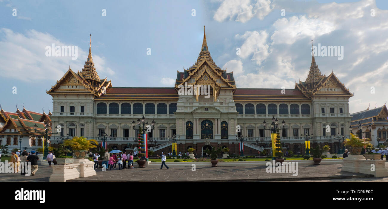 The Grand Palace, Royal Palace, residence of the Kings of Bangkok is located right next to the Wat Phra Kaeo, Bangkok, Thailand. Asia. Stock Photo