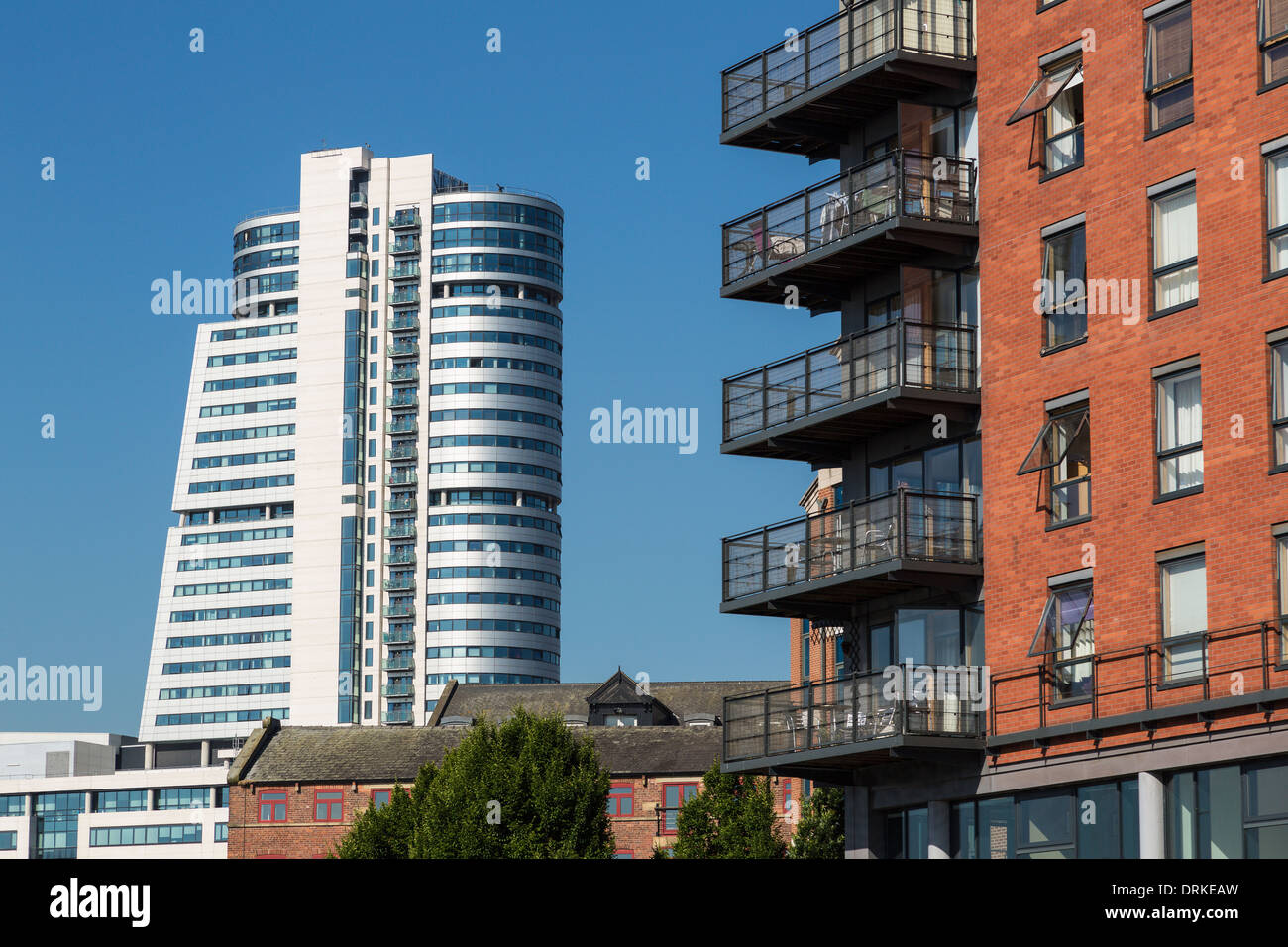 Bridgewater Place and riverside apartments River Aire, Leeds, England Stock Photo Alamy