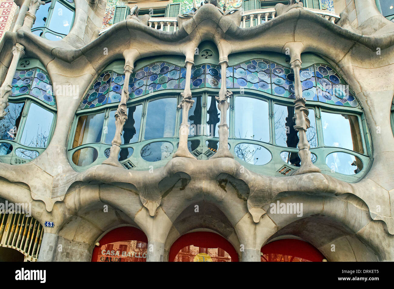 Beautiful Gaudi Building in Barcelona, Spain Stock Photo