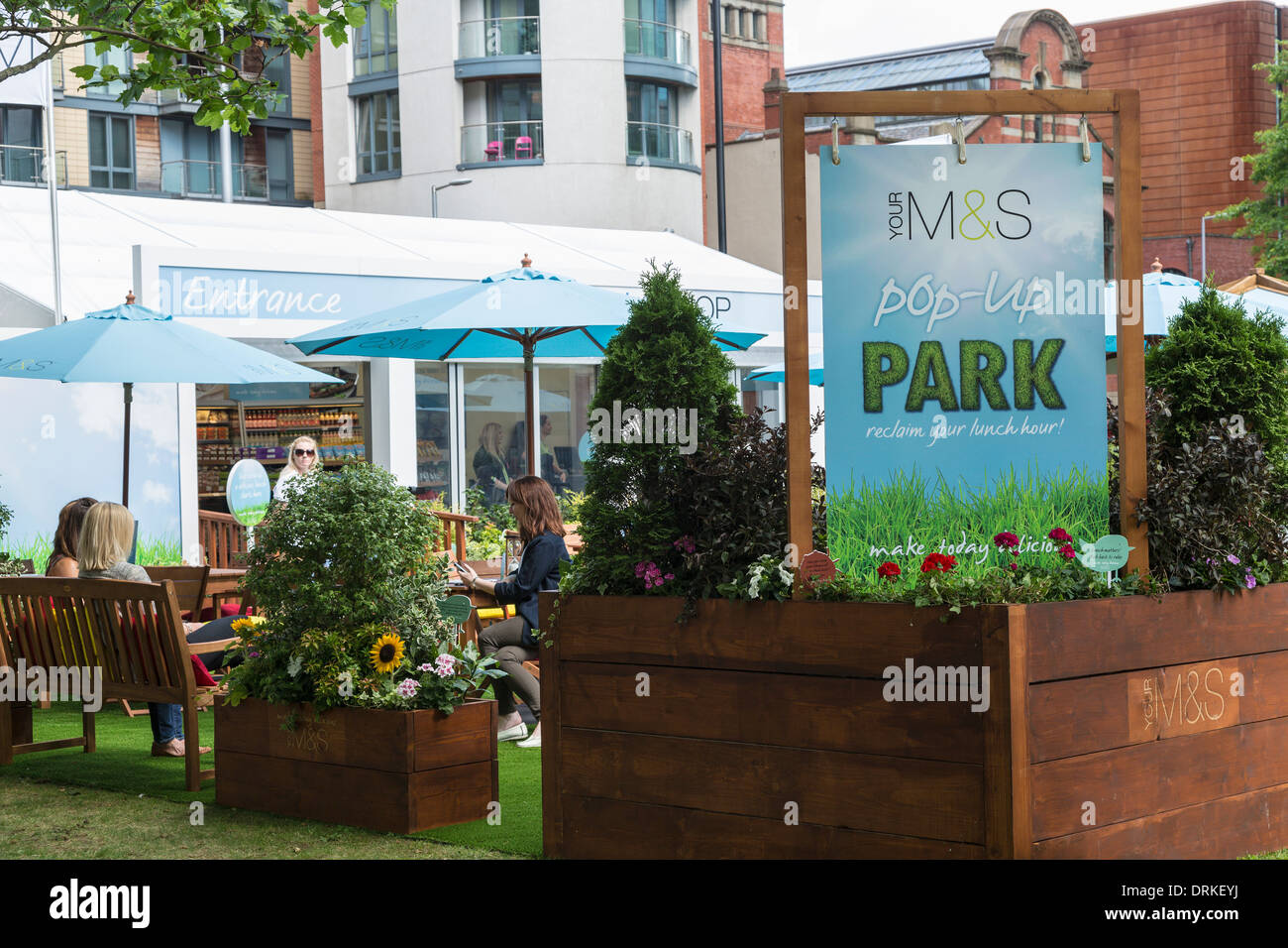 M&S pop up retail store, Manchester, England Stock Photo