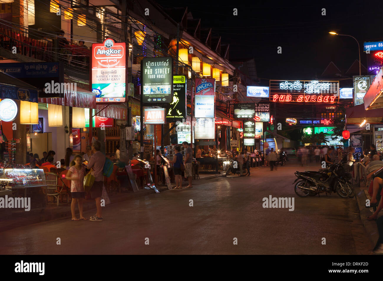 Pub Street at night, Siem Reap, Cambodia Stock Photo Alamy