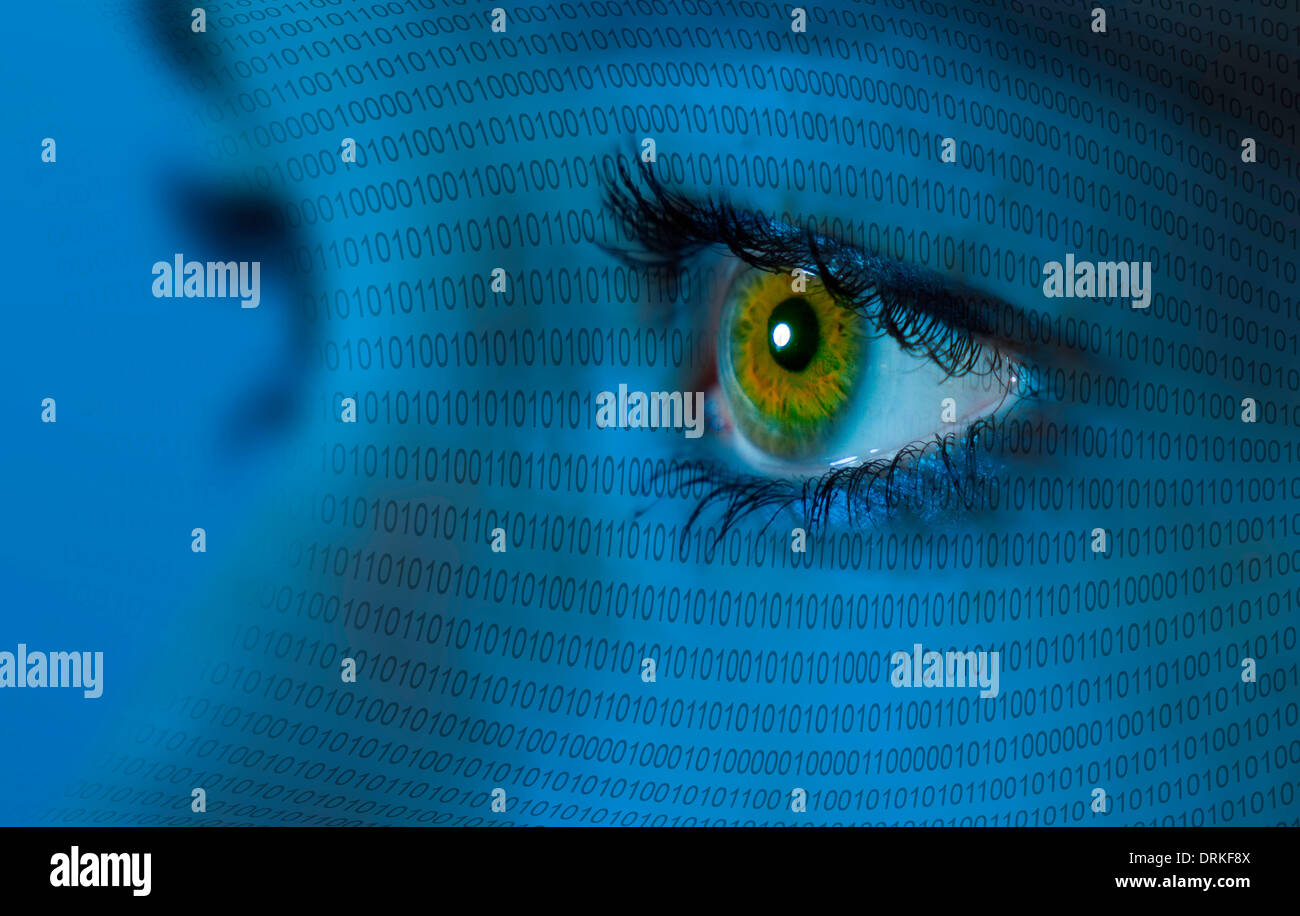 Eye of a woman in closeup, computer numerical series, Germany Stock Photo