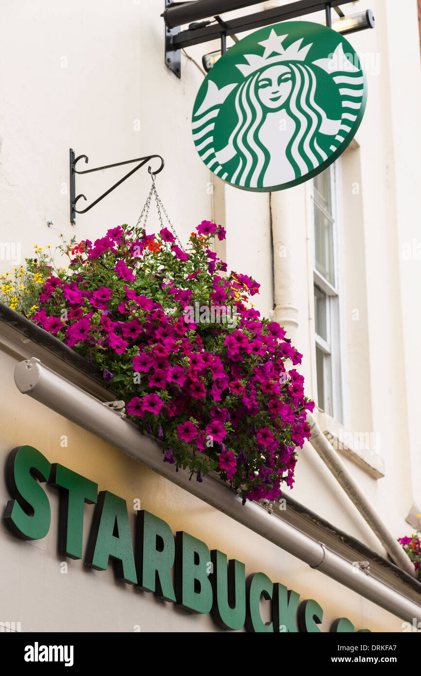 Starbucks coffee shop signage Stock Photo