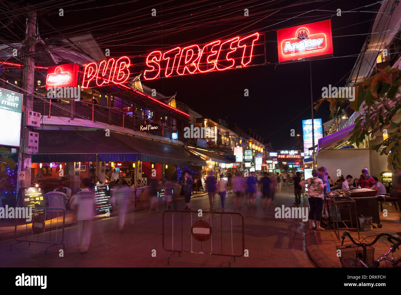 Pub Street at night, Siem Reap, Cambodia Stock Photo Alamy