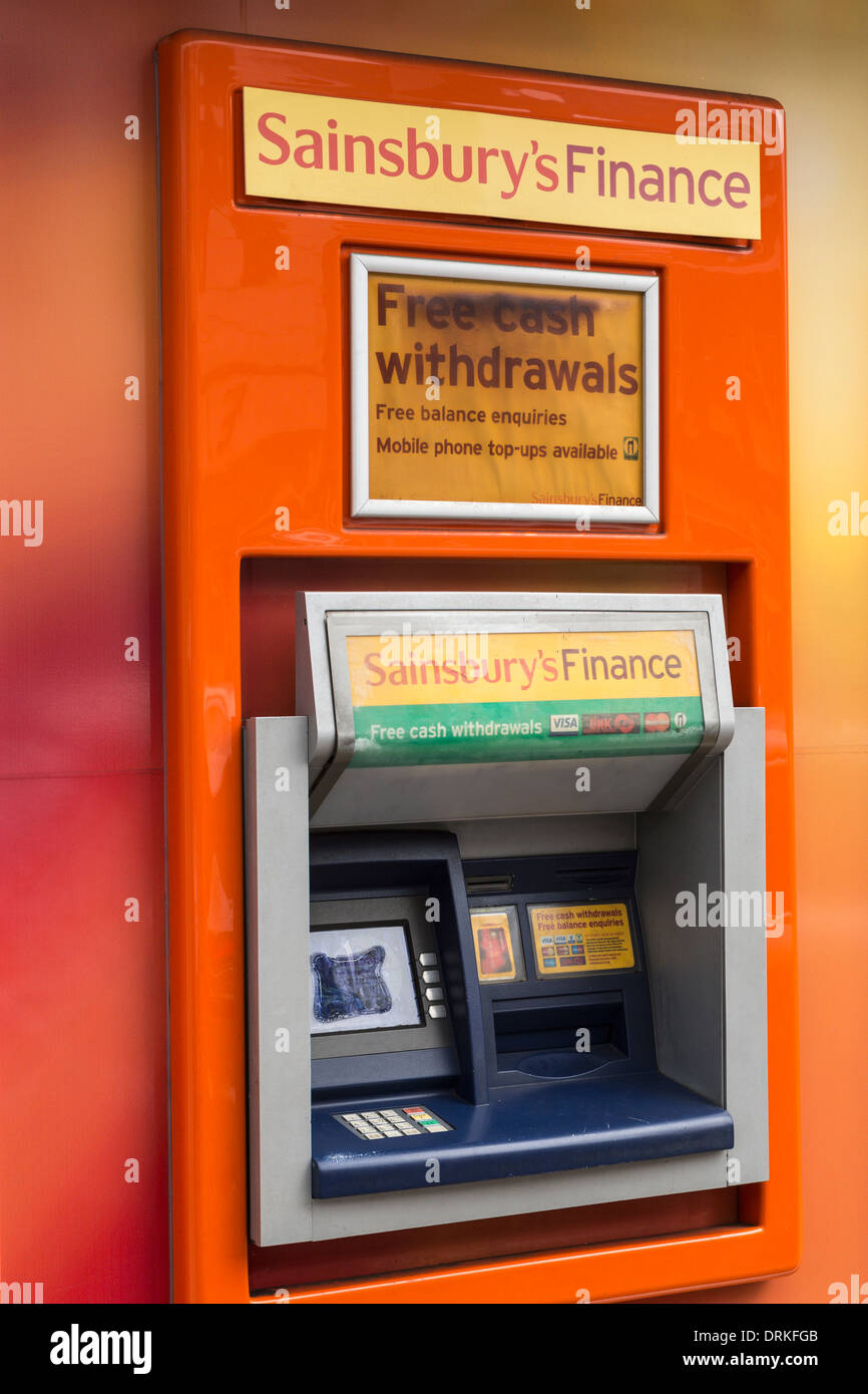 Sainsburys Finance Bank ATM Stock Photo