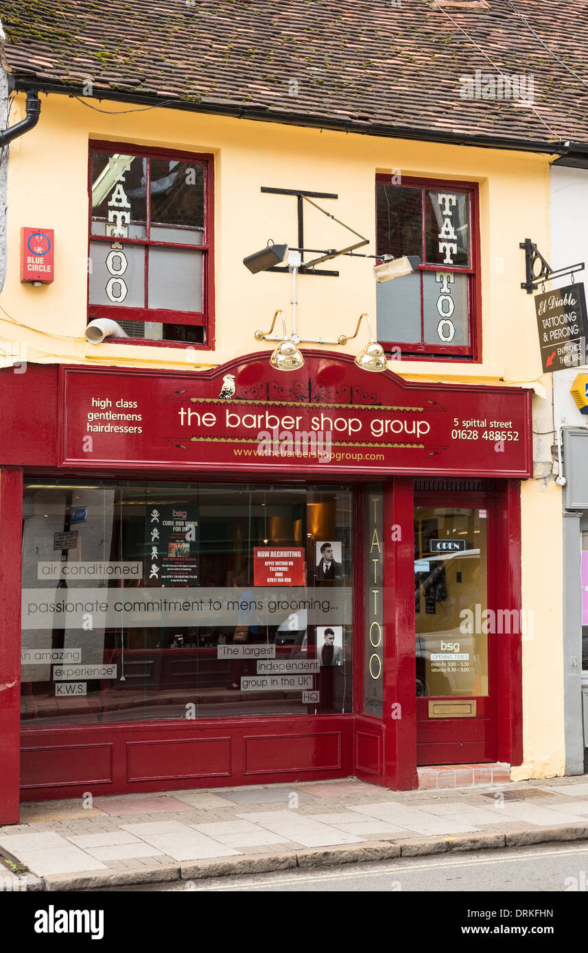 Barber shop and tattoo parlour Stock Photo