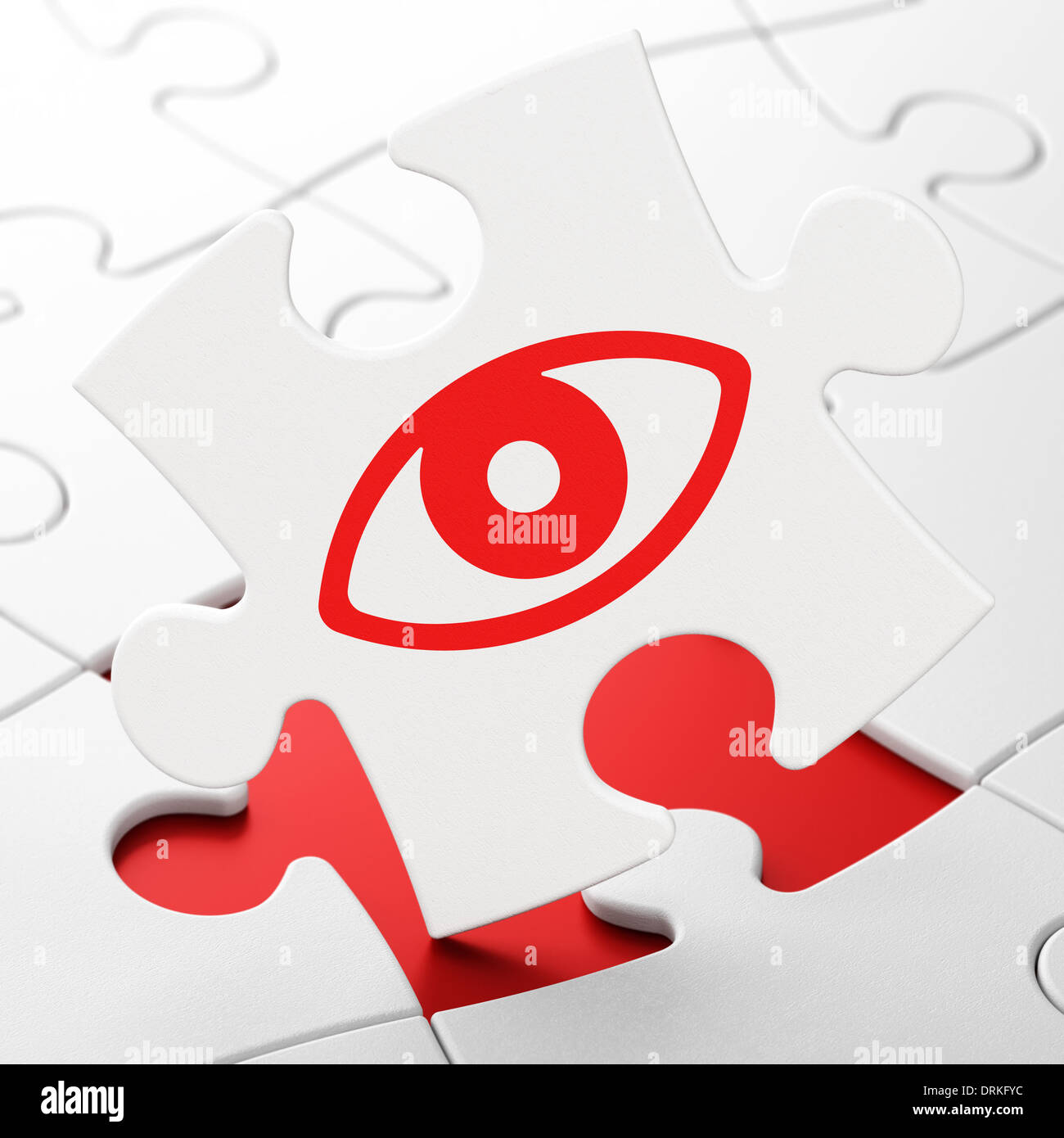 Protection concept Eye on puzzle background Stock Photo Alamy